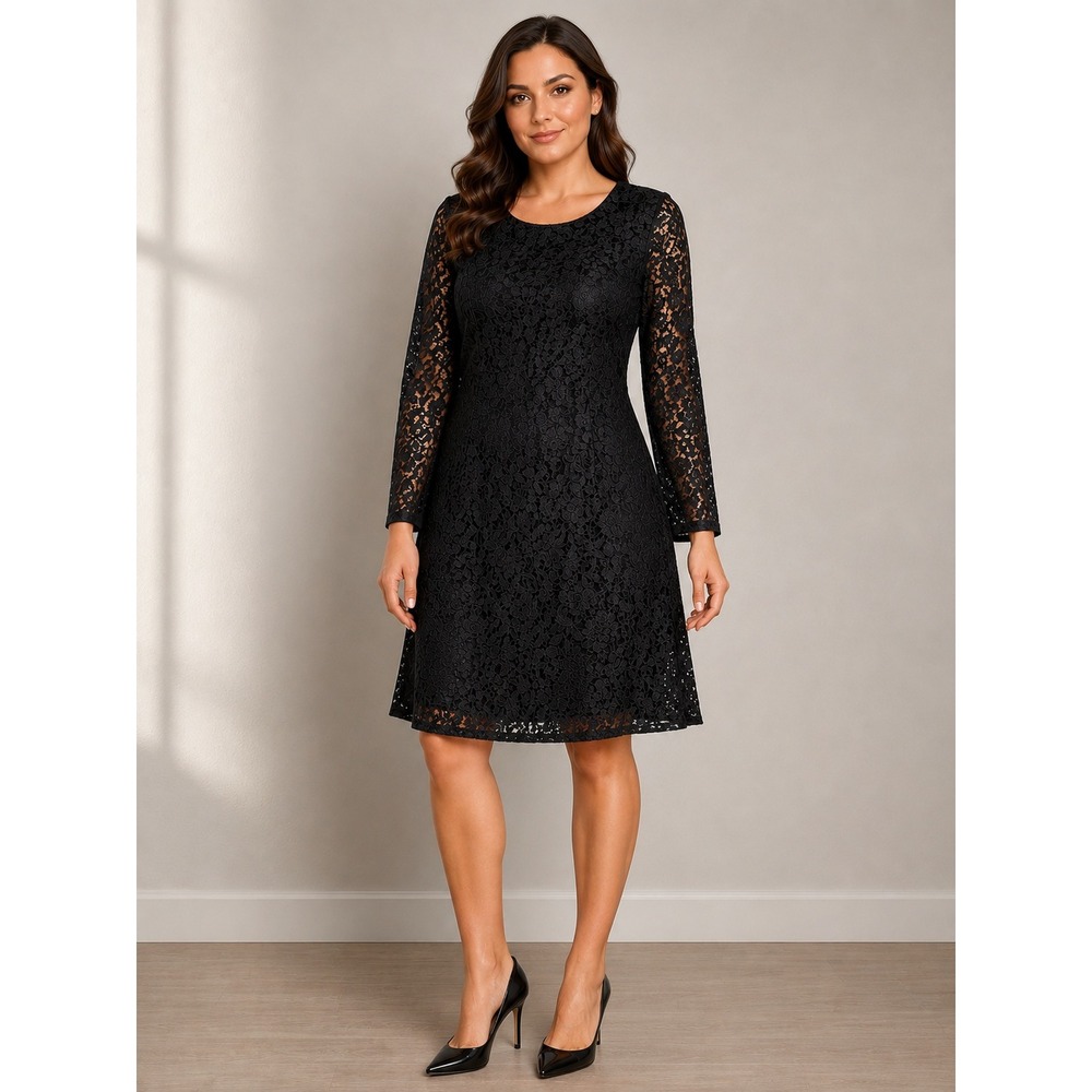 J Crew Coquette‎ Floral Lace Whimsigoth Midi Dress Special Occasion Size 8 Black